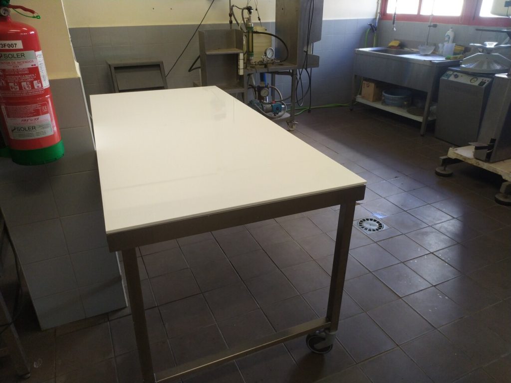 Bancada de laboratorio inoxidable